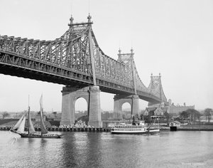 Blackwells Island (tj. Queensboro) Bridge, Nowy Jork, NY, 1910-20 autorstwa American Photographer