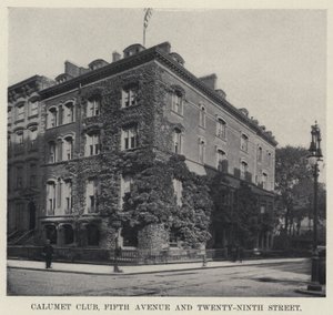 Calumet Club, Fifth Avenue i Twenty-Ninth Street (zdjęcie czarno-białe) autorstwa American Photographer