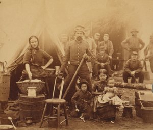 Obóz 31. Pensylwanii Piechoty pod Waszyngtonem, 1862 (druk albumowy) autorstwa American Photographer