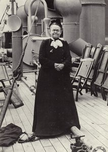 Carrie Nation (1846-1911), amerykańska działaczka na rzecz radykalnej wstrzemięźliwości, ok. 1905 r. (zdjęcie czarno-białe) autorstwa American Photographer