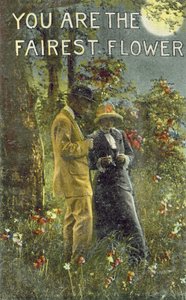 Para w lesie w świetle księżyca (zdjęcie kolorowe) autorstwa American Photographer
