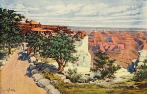 Hotel El Tovar na krawędzi, Park Narodowy Wielkiego Kanionu (zdjęcie kolorowe) autorstwa American Photographer