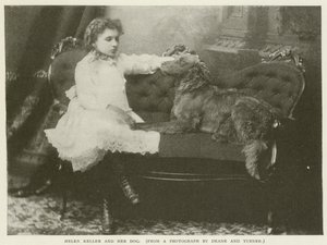 Helen Keller i jej pies autorstwa American Photographer