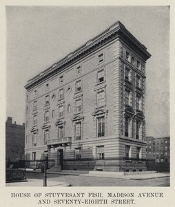 House of Stuyvesant Fish, Madison Avenue i Seventy-Eighth Street (zdjęcie czarno-białe) autorstwa American Photographer