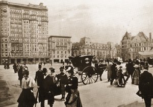Przed hotelem Plaza, Nowy Jork, 1896 r. autorstwa American Photographer
