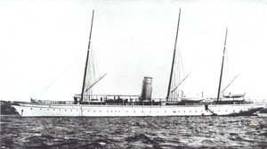 Luksusowy jacht Johna Astora, ok. 1910 (zdjęcie czarno-białe) autorstwa American Photographer