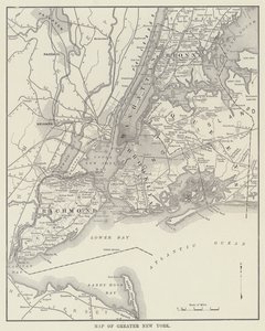Mapa Wielkiego Nowego Jorku (zdjęcie czarno-białe) autorstwa American Photographer