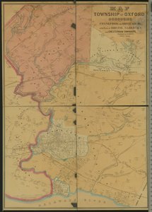 Mapa Township of Oxford, Boroughs of Frankford & Bridesburg z częściami Bristol, N. Liberties i Cheltenham Townships, 1849