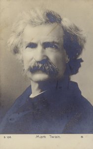 Mark Twain (1835-1910), amerykański pisarz (zdjęcie czarno-białe) autorstwa American Photographer