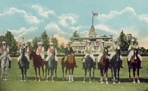 Miami, Floryda, ok. 1925 r: Dom klubowy i pole do gry w polo (zdjęcie kolorowe) autorstwa American Photographer