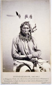 NE-BAH-QUAH-OM,Big Dog, Chippewa Chief, zaproponował walkę z Sioux w Minnesocie autorstwa American Photographer