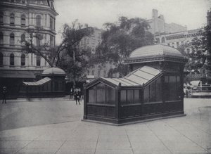 Nowy Jork: Wejście do metra (zdjęcie czarno-białe) autorstwa American Photographer