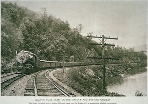 Norfolk & Western Railway, ok. 1925 (zdjęcie czarno-białe) autorstwa American Photographer