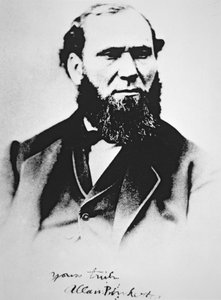 Portret Allana Pinkertona, założyciela Narodowej Agencji Detektywistycznej Pinkertona w 1850 roku (zdjęcie czarno-białe) autorstwa American Photographer