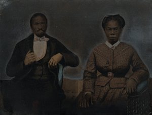 Portret mężczyzny i kobiety, lata 60. XIX wieku (zdjęcie) autorstwa American Photographer