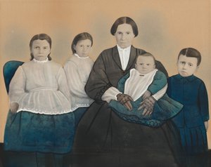 Portret matki z czwórką dzieci, lata 50. XIX wieku (zdjęcie) autorstwa American Photographer