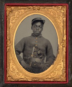 Portret żołnierza, ok. 1863 (zdjęcie) autorstwa American Photographer