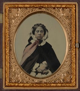 Portret kobiety, prawdopodobnie Josephine Folks, ok. 1860 (zdjęcie) autorstwa American Photographer