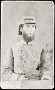 Portret żołnierza (zdjęcie czarno-białe) autorstwa American Photographer