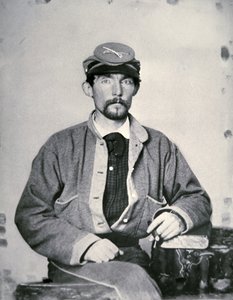 Szeregowy John Lawson Wrenn, żołnierz Armii Konfederacji (zdjęcie czarno-białe) autorstwa American Photographer