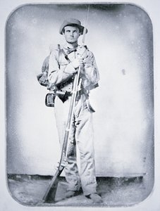 Szeregowy Thomas Taylor, żołnierz Armii Konfederacji (zdjęcie czarno-białe) autorstwa American Photographer