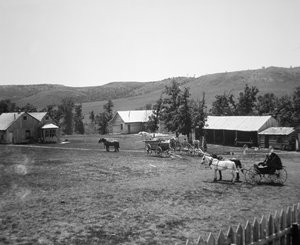 Ranczo Haylie, hrabstwo Crook, Wyoming, ok. 1890 (zdjęcie czarno-białe) autorstwa American Photographer