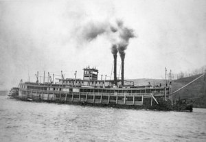 Rufowiec „Virginia”, nad rzeką Ohio, ok. 1880 (zdjęcie czarno-białe) autorstwa American Photographer