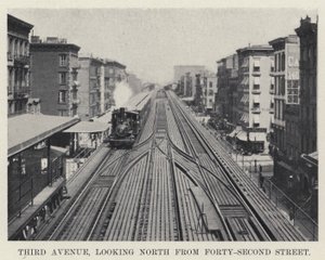 Trzecia Aleja, patrząc na północ od Czterdziestej Drugiej Ulicy (zdjęcie czarno-białe) autorstwa American Photographer