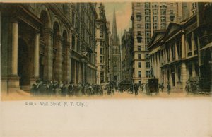 Wall Street w Nowym Jorku. Pocztówka wysłana w 1913 roku. autorstwa American Photographer