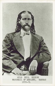 Dziki Bill Hickok, rewolwerowiec, hazardzista i stróż prawa amerykańskiego Zachodu (zdjęcie czarno-białe) autorstwa American Photographer