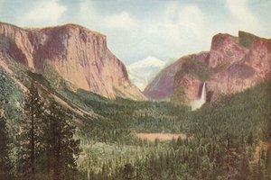 Yosemite Valley, Kalifornia, Widok ogólny z Artists Point (kolorowe zdjęcie) autorstwa American Photographer