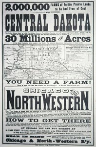 „30 milionów akrów” bezpłatnie w środkowej Dakocie, ok. 1870 (lit.) autorstwa American School