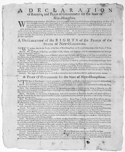 Deklaracja praw i plan rządu dla stanu New Hampshire, 1779 (druk) autorstwa American School