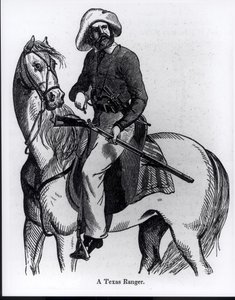 Texas Ranger, ilustracja z „Pictorial History of Mexico and the Mexican War” Johna Frosta, 1848 autorstwa American School