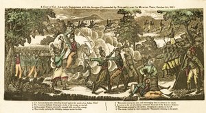 Widok zaręczyn płk. Johnsona z Dzikimi (dowodzonymi przez Tecumseh) w pobliżu Morawskiego Miasta, 5 października autorstwa American School