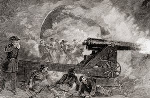 Kazamata podczas bombardowania w bitwie pod Fort Sumter, 12/14 kwietnia autorstwa American School