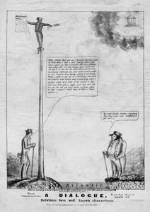 Dialog pomiędzy dwoma dobrze znanymi postaciami, opublikowany przez H.R. Robinsona, Nowy Jork, 1837 autorstwa American School