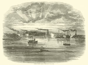 Flota admirała Porterów u ujścia Yazoo, grudzień 1862 r. autorstwa American School