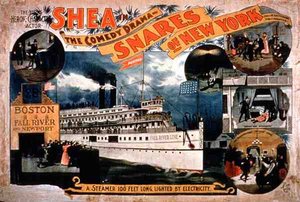 Reklama „Snares of New York”, komediodramatu z młodym bohaterskim aktorem komediowym Shea (kolor lito) autorstwa American School
