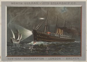 Reklama dla północnoniemieckiej firmy Lloyd Steamship Company autorstwa American School