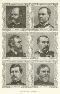 Amerykańscy generałowie, A E Burnside, William T Sherman, George G Meade, P H Sheridan, George B McClellan, George H Thomas autorstwa American School