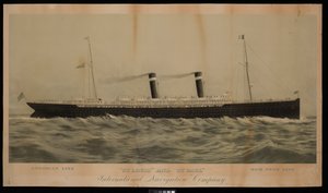 American Line St Louis and St Paul Red Star Line International Navigation Company (chromolitografia) autorstwa American School