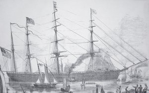 Amerykański żaglowiec „Wielka Republika”, ok. 1853 (rycina) autorstwa American School