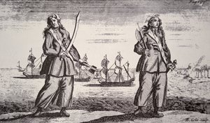 Anne Bonny i Mary Read (Grawerowanie) autorstwa American School