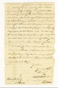 Arnold Benedict (1741-1801) Generał Armii Kontynentalnej, zdrajca. List z autografem („Benedict Arnold Commr. w Ticonderoga”) do Komitetu Bezpieczeństwa w Albany, Ticonderoga, 22 maja 1775 (pióro i tusz na papierze) autorstwa American School