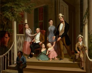 Grupa rodzinna Ashe-Moses, ok. 1845 (olej na płótnie) autorstwa American School