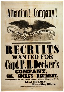 Uwaga! Company!, rekrutacja burty do nowojorskiej 156. piechoty, 1862 autorstwa American School