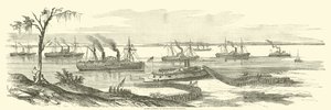 Banki lądują w Baton Rouge, Luizjana, marzec 1863 autorstwa American School