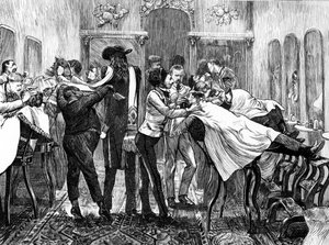 Salon fryzjerski w Nowym Jorku, 1870 autorstwa American School