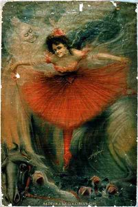 „Barnum and Bailey Circus Girl” (kolor lito) autorstwa American School
